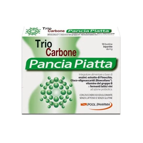 Trio Carbone Pancia Piatta 10 Bustine Bipartite da 4 g Hot on Sale