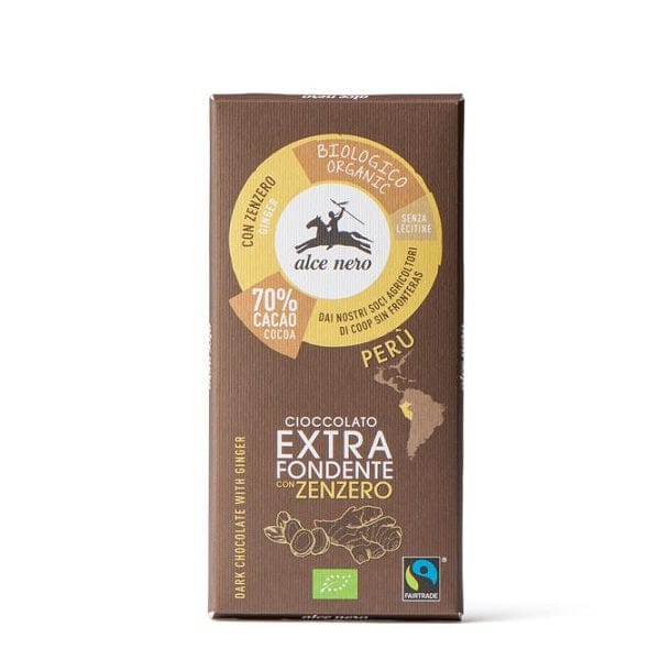 Tavoletta Cioccolato Fondente Con Zenzero Biologico 50 g Fashion